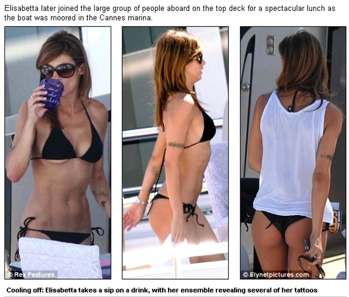 Elisabetta Canalis, sexy pe yaht (foto: dailymail.co.uk)