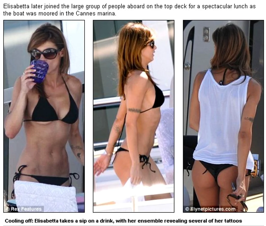 Elisabetta Canalis, sexy pe yaht (foto: dailymail.co.uk)