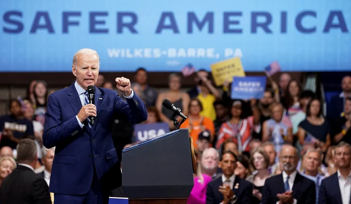 Biden, foto din timpul discursului de ieri din Pennsylvania