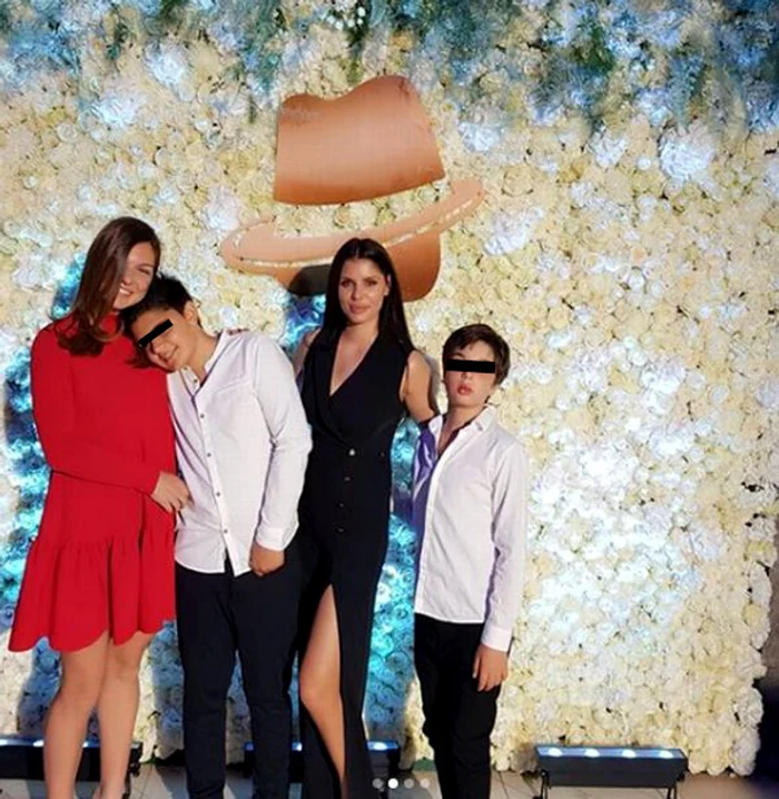 Nepoţii lui Ion Ţiriac, alături de mama lor Ileana Lazariuc şi de Simona Halep, la dineul de la Madrid 