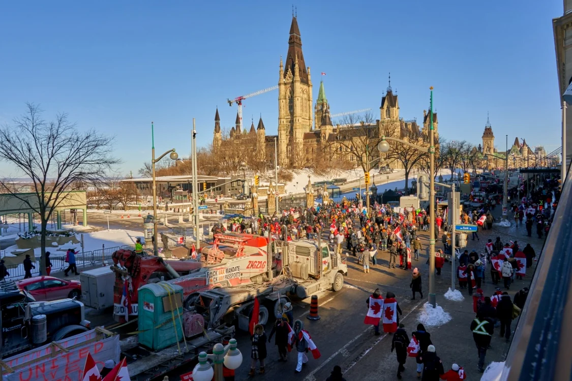 Proteste ale camionagiilor la Ottawa FOTO EPA-EFE