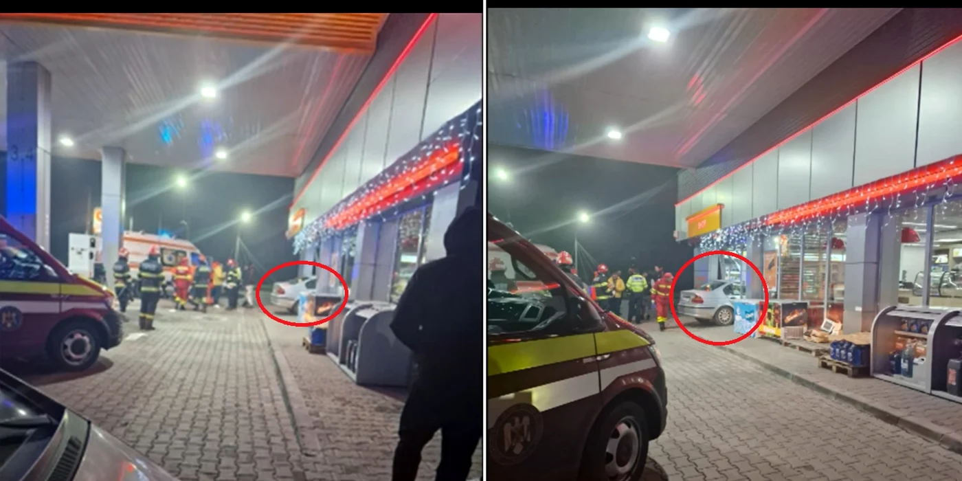 Mașină intrată în clădirea unei benzinării Foto capturi video 