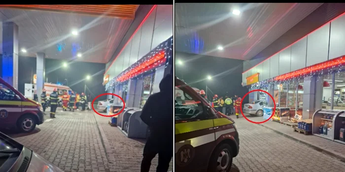 Mașină intrată în clădirea unei benzinării Foto capturi video 
