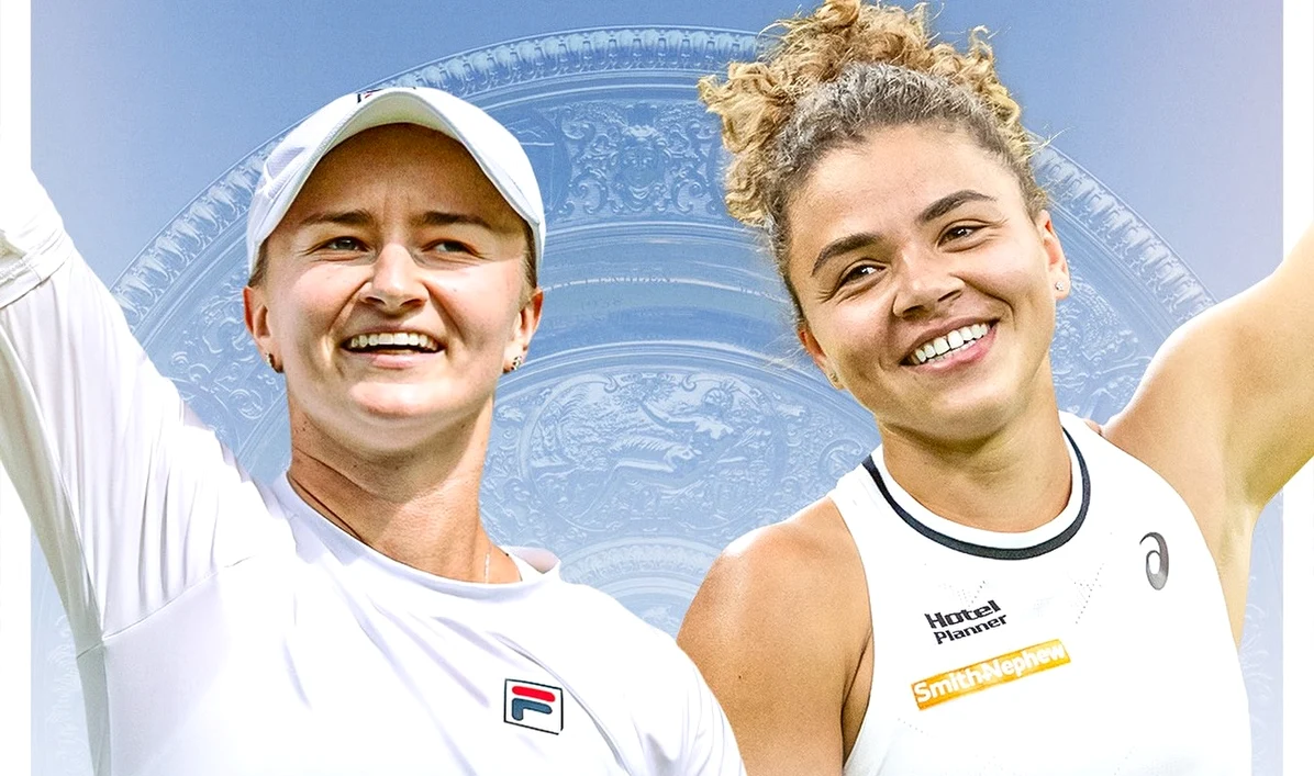Barbora Krejcikova vs Jasmine Paolini în finala de la Wimbledon. FOTO Wimbledon Facebook