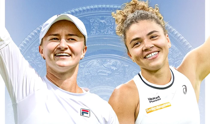 Barbora Krejcikova vs Jasmine Paolini în finala de la Wimbledon. FOTO Wimbledon Facebook