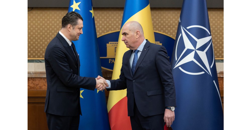 Noul ambasador al Republicii Moldova în România, Mihai Mîțu, primit la Palatul Victoria de premierul Ilie Bolojan