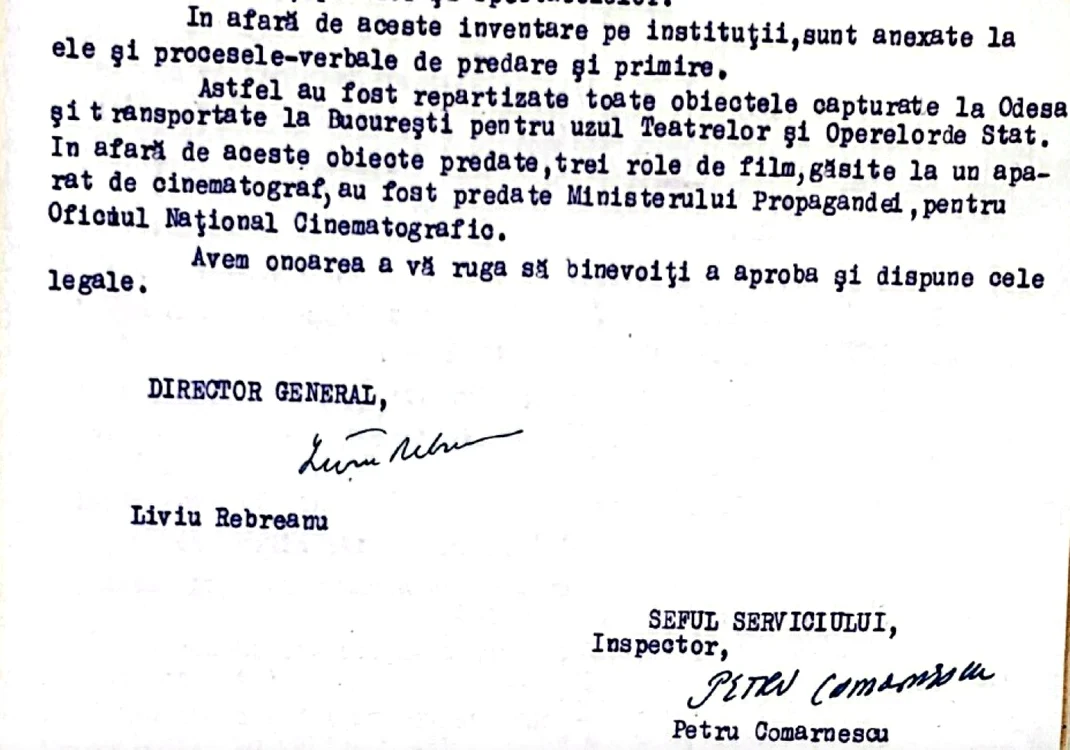 Liviu Rebreanu a coordonat repartizarea bunurilor prădate.