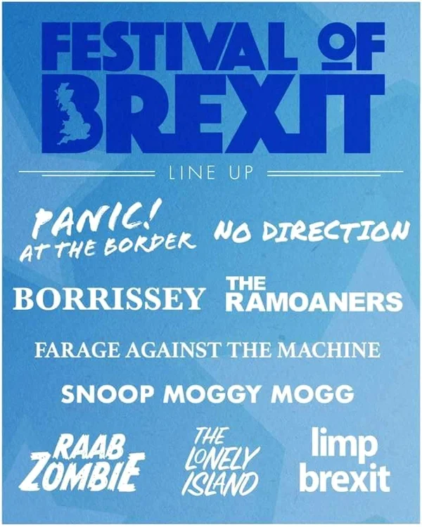 Aşa ar arăta lista cântăreţilor la un festival după ieşirea Marii Britanii din Uniunea Europeană 