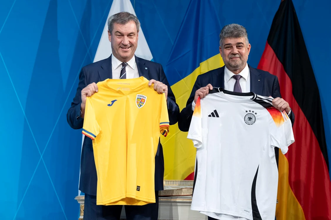 Premierul bavarez, Markus Söder, și Marcel Ciolacu FOTO: gov.ro