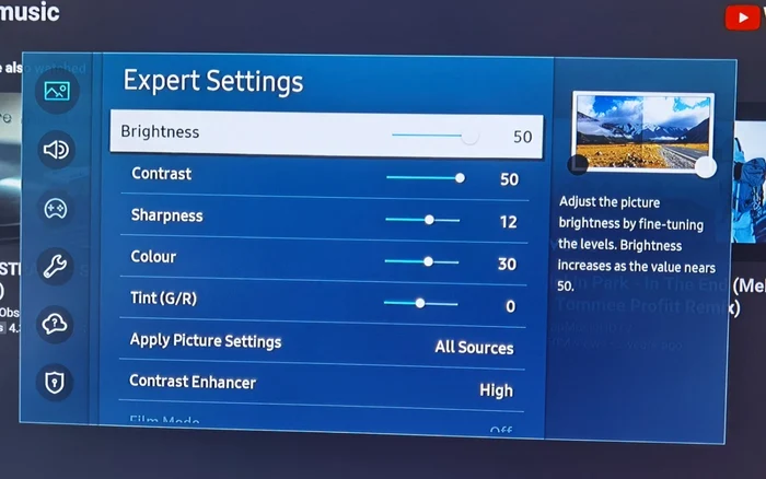 Monitor Samsung M5 meniu expert settings