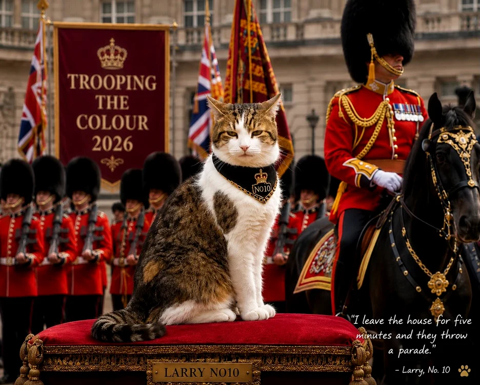 Motanul Larry la Trooping the Colour   Instagram jpg