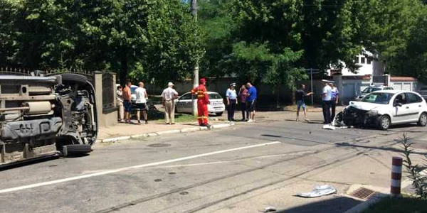 Imagine de la locul accidentului de la Galaţi FOTO GSDF