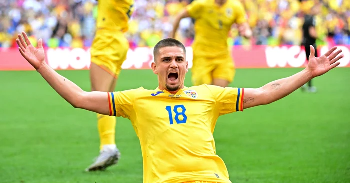 Răzvan Marin, în extaz, după golul de 2-0 cu Ucraina. FOTO: Facebook