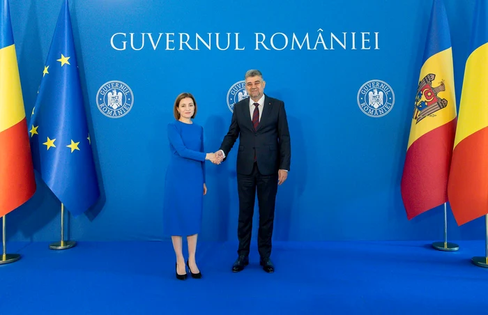Maia Sandu și Marcel Ciolacu, la întâlnirea de la Palatul Victoria FOTO Facebook Guvernul României