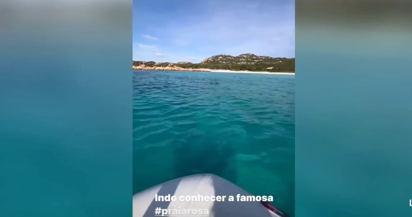 Plaja roz Sardinia. Captură Tik Tok