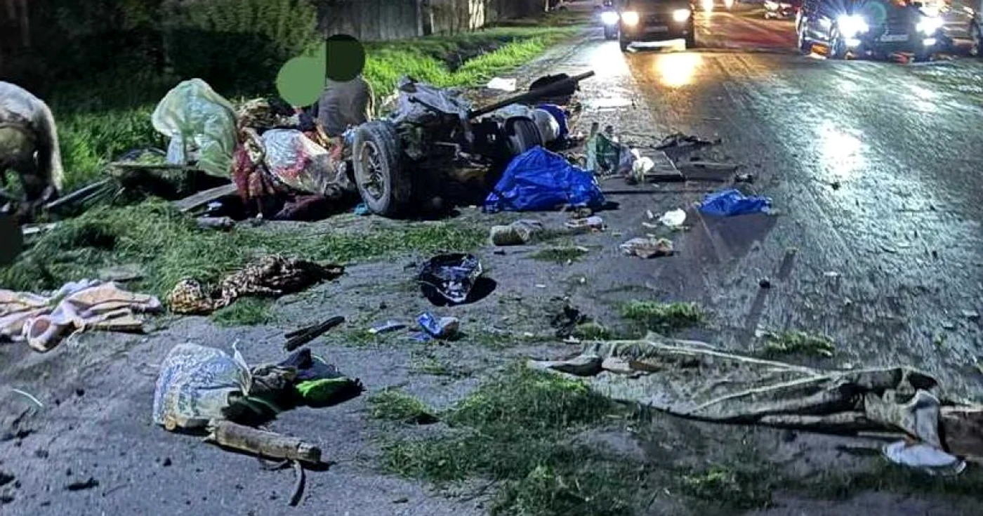 Căruța a fost spulberată de autoturism FOTO: IPJ Neamț