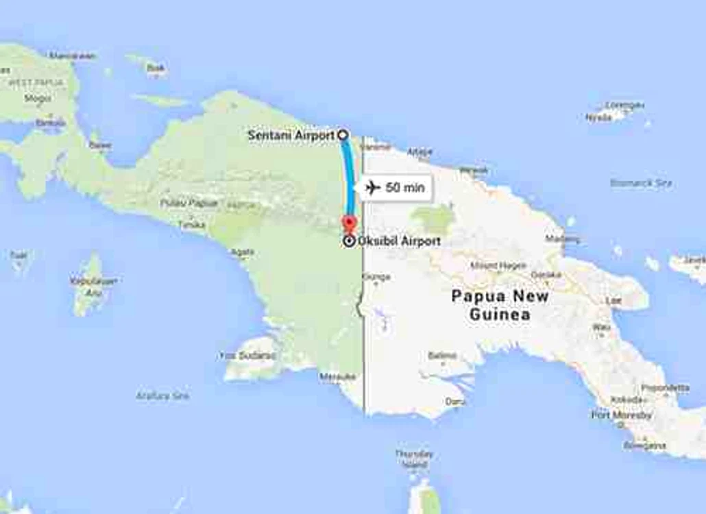 Avionul dispărut a decolat de pe aeroprtul Sentani şi se îndrepta spre Oksibil