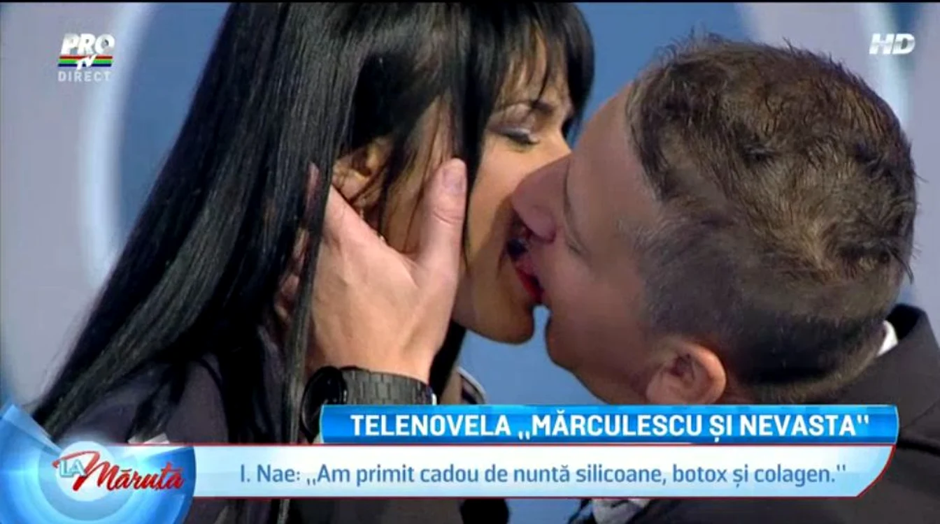 Soţul Mărculescu şi-a condus soţia pe tot parcursul sărutului