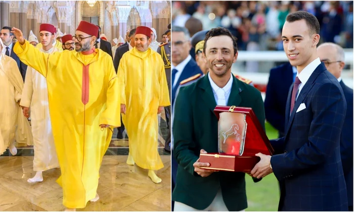 Regele Mohammed al Marocului și fiul său, Prințul Moștenitor Mulay Al Hassan  Casa Regală marocană jpg