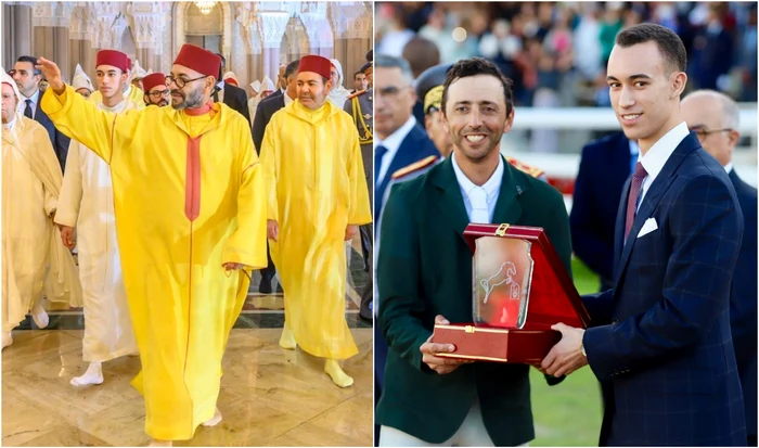 Regele Mohammed al Marocului și fiul său, Prințul Moștenitor Mulay Al Hassan Casa Regală marocană jpg