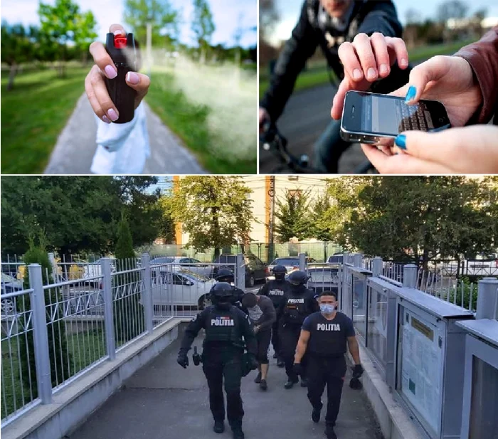 Tâlhărie în Sibiu cu un spray cu gaz lacrimogen Colaj