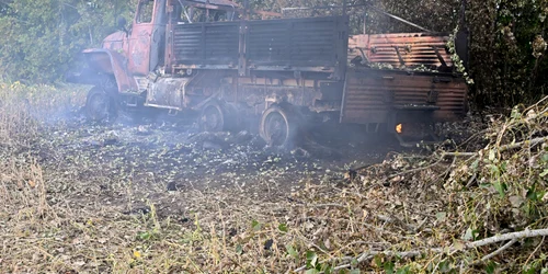 Camion ars lângă Suja din regiunea Kursk FOTO PROFIMEDIA