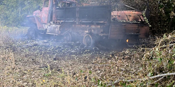Camion ars lângă Suja din regiunea Kursk FOTO PROFIMEDIA