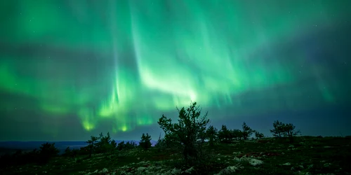Gentle but wide green aurora display over Levi, Kittilä, Lapland, Finland, 2023 September   2 jpg