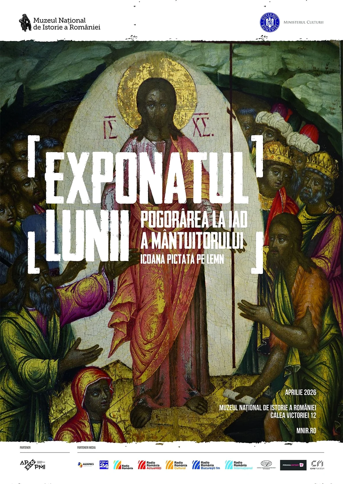„Pogorârea la iad a Mântuitorului”, o icoană pictată pe lemn, exponatul lunii aprilie la MNIR