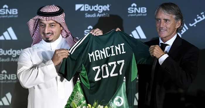 Roberto Mancini semnase până în 2027 cu saudiții. Foto Facebook