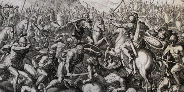 The Phillip Medhurst Picture Torah 423  Joshua fighting Amalek  Exodus cap 17 vv 10&13  Galle jpg
