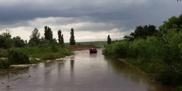 Aşa arăta DN 26 la Slobozia Oancea vineri după amiază FOTO Grupul Şoferilor/Faceboook