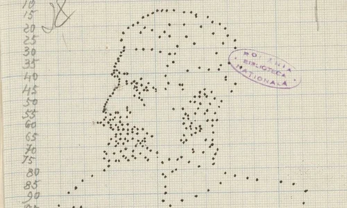 Efigia Regelui Ferdinand transpusă pe hârtie militmetrică (© Arhiva Bibliotecii Naționale a României)