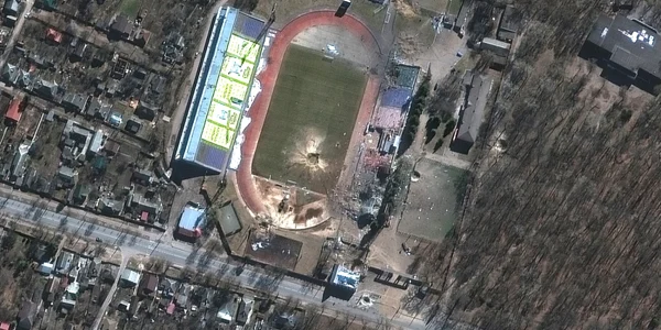 Cernigău stadion distrus. ucraina război rusia. foto epa-efe