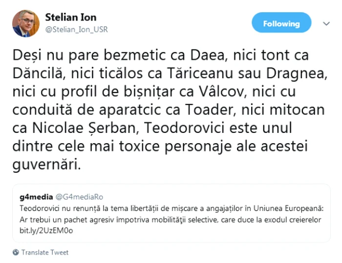 stelian ion atac la teodorovici foto twitter