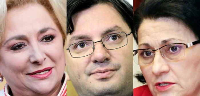 Cei trei candidaţi pentru funcţia de preşedinte executiv: Viorica Dăncilă, Nicolae Bănicioiu şi Ecaterina Andronescu. FOTO Colaj Adevărul