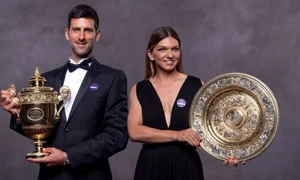 Simona Halep și Novak Djokovic, la fotografia oficială a campionilor de la Wimbledon jpeg