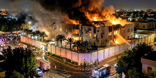 incendiu ambasada sua riad FOTO X /  Ayatollah Sayyid Jawad Naqvi @AytSJNEng