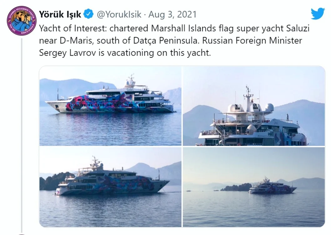 Serghei Lavrov in vacanta pe un iaht in Mediterana