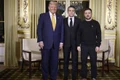 Macron, Trump si Zelenski la Notre Dame jpg