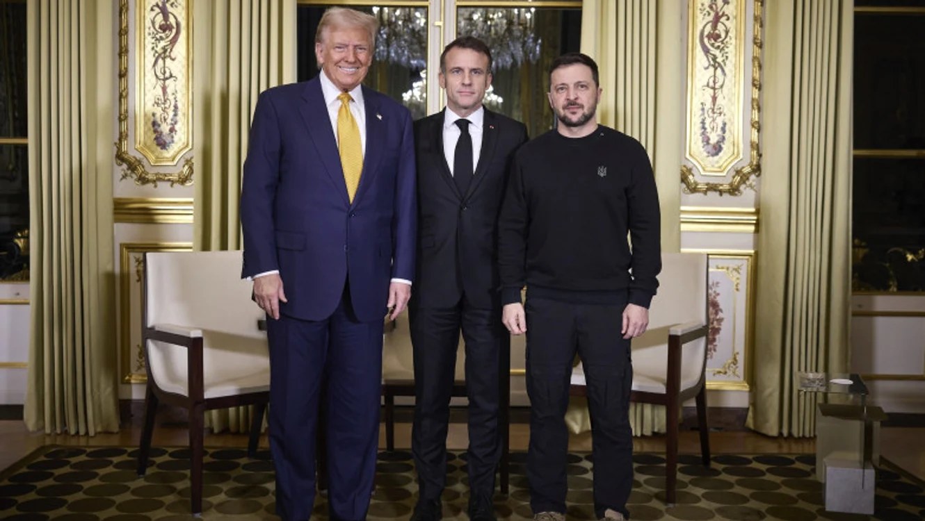 Donald Trump, Emmanuel Macron și Zelenski Foto: Profimedia 
