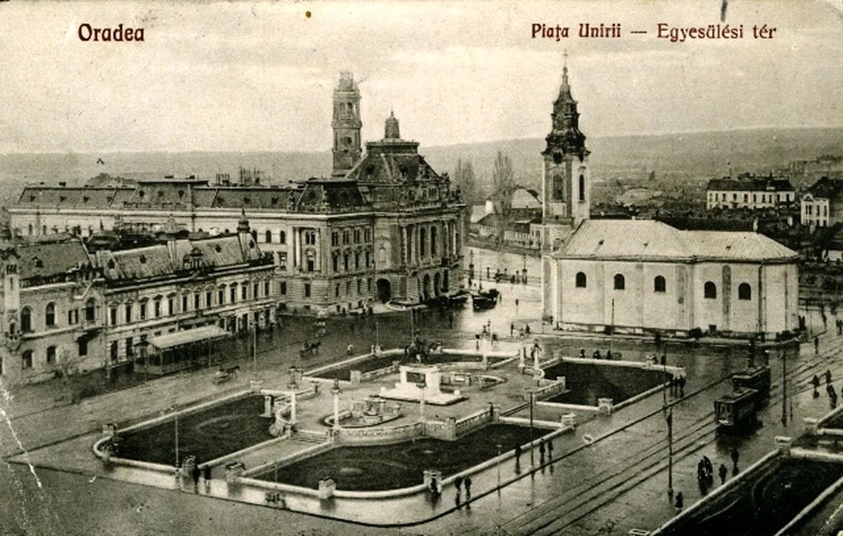 Piața Unirii din Oradea, în perioada interbelică (© iMAGO Romaniae)