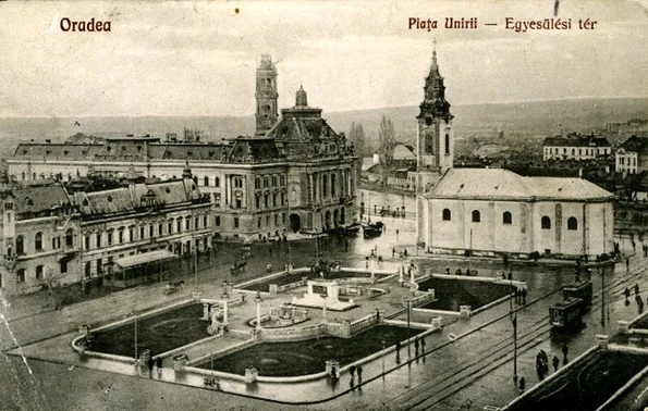 Piața Unirii din Oradea, în perioada interbelică (© iMAGO Romaniae)