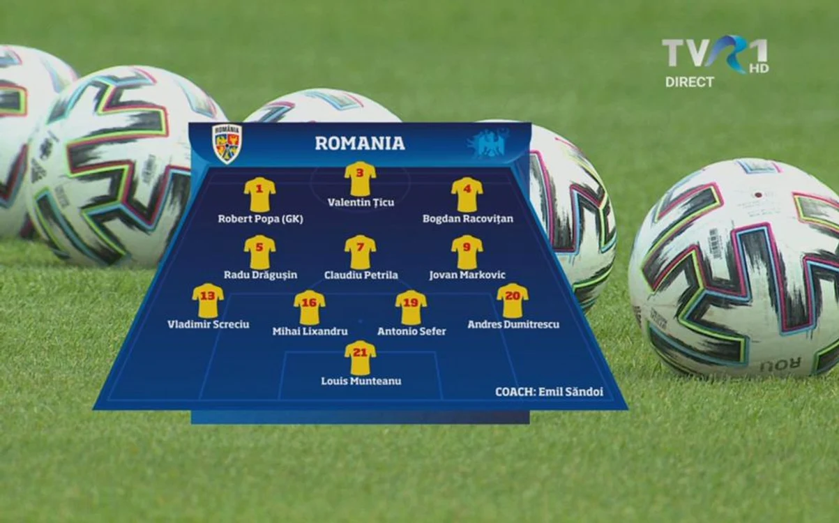 Grafica TVR înainte de România U21   Spania U21 Foto captură foto via gsp.ro