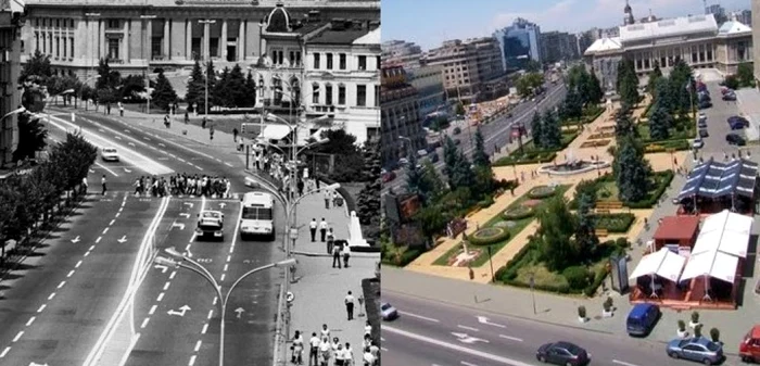 Ploieştiul în comunism versus Ploieştiul de acum. FOTO colaj