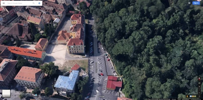 Terenul marcat cu negru este proprietate privată şi va fi eliberat. FOTOPrimăria Braşov