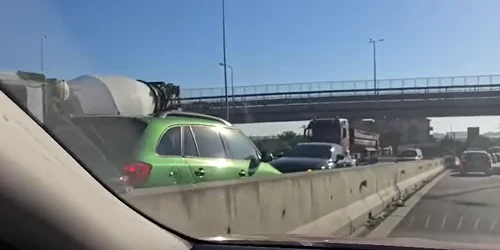 un șofer de 71 de ani circula pe contrasens pe autostrada A4 foto captura video FB
