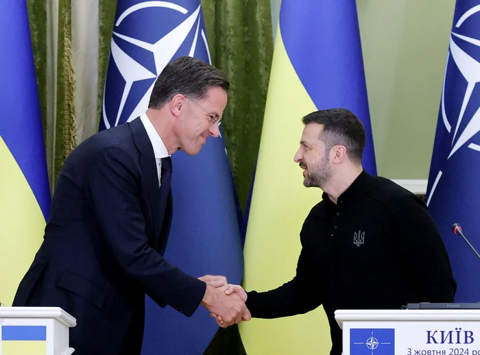 Volodimir Zelenski i-a prezentat planul victoriei secretarului general al NATO FOTO EPA-EFE