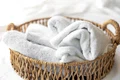 spa composition with towels wicker basket jpg