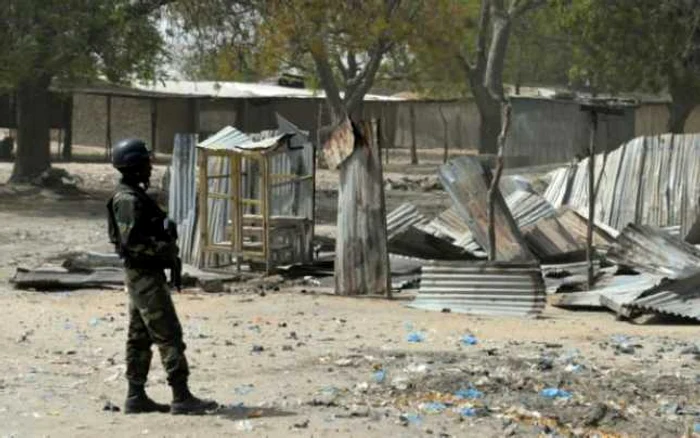 Oraşul Fotokol, după confruntări între militari camerunezi şi membri ai Boko Haram, pe 17 februarie 2015 FOTO AFP